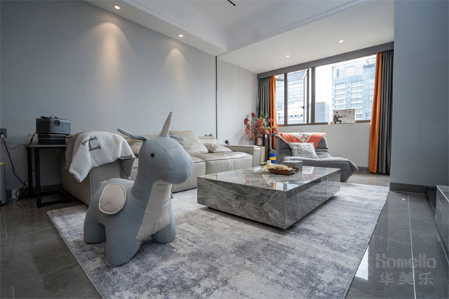 82㎡二居,大橫廳+開放式廚房+大套房,這種簡約生活太舒適了